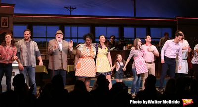 Sara Bareilles with Jason Mraz and cast Photo