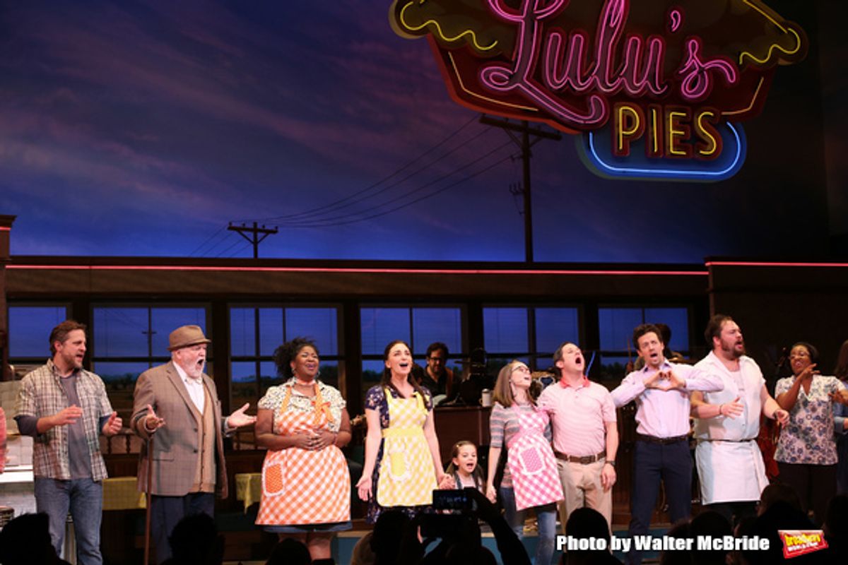 Sara Bareilles with Jason Mraz and cast at 