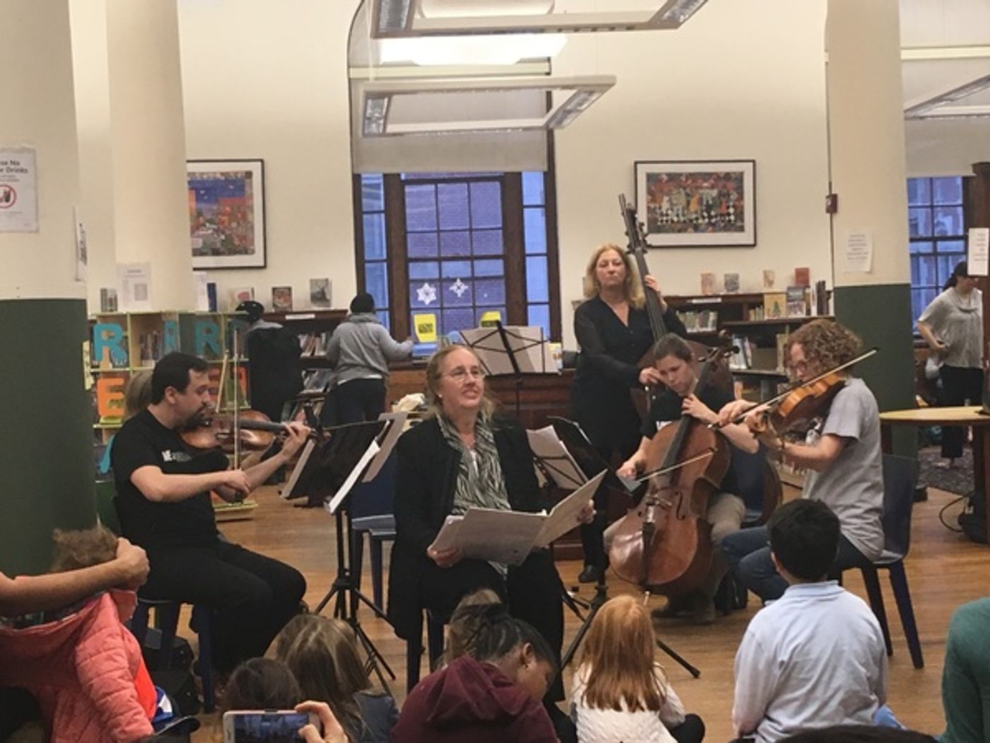 Photo Flash: Met Orchestra Musicians and Manhattan BP Gale Brewer Perform at Harry Belafonte Public Library  Image