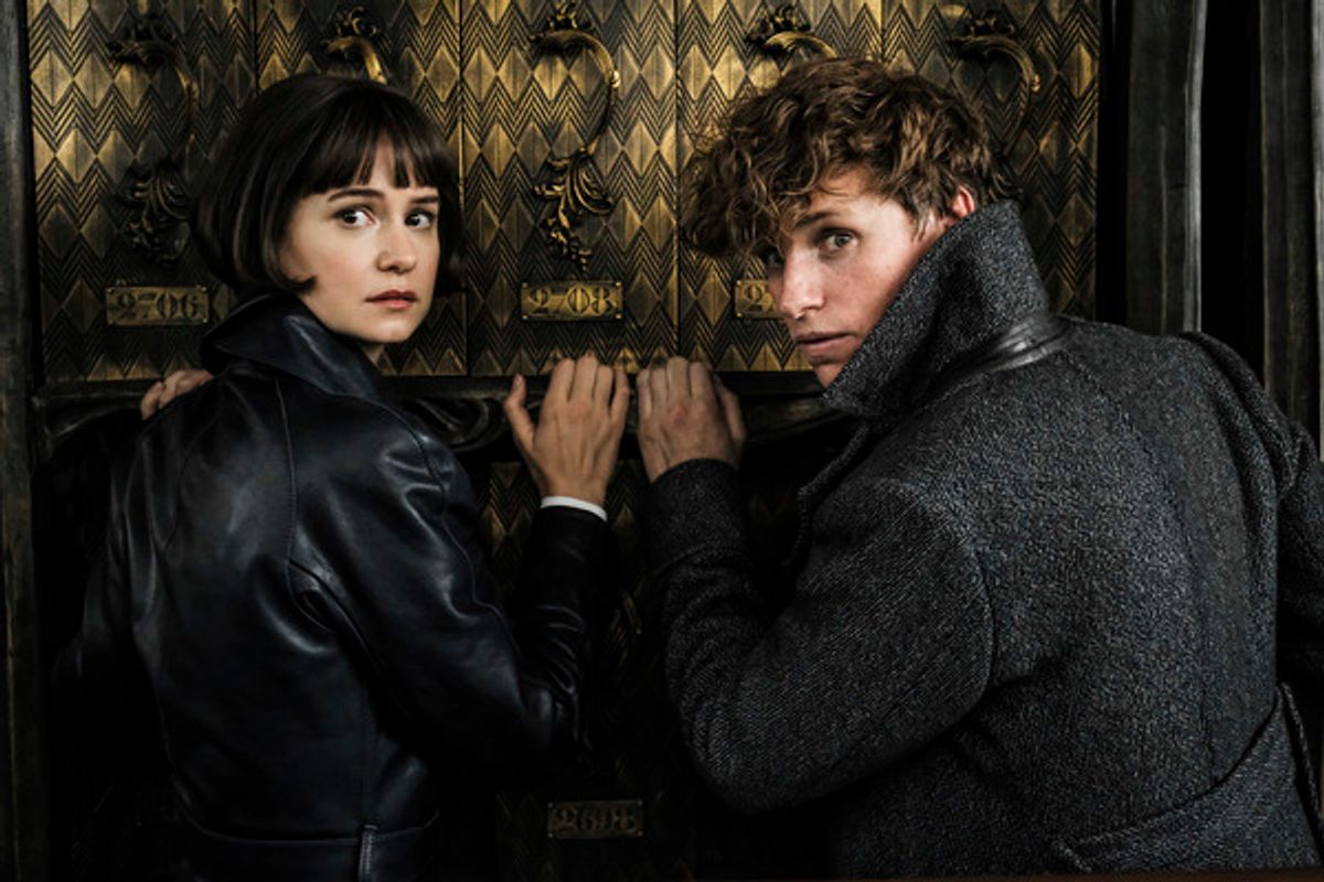 (L-R) KATHERINE WATERSTON as Tina Goldstein and EDDIE REDMAYNE as Newt Scamander in Warner Bros. Pictures' fantasy adventure 'FANTASTIC BEASTS: THE CRIMES OF GRINDELWALD,' a Warner Bros. Pictures release. 
Photo by Jaap Buitendijk
 at 