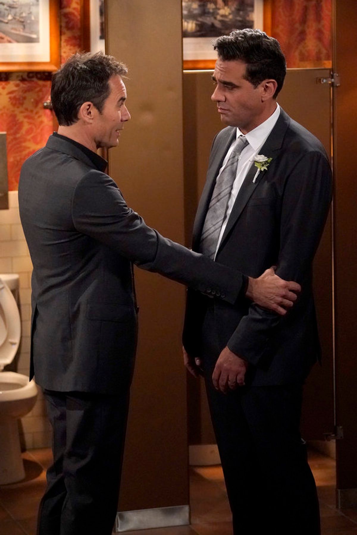 WILL & GRACE -- 'The Wedding' Episode 110 --  Pictured: (l-r) Eric McCormack as Will Truman, Bobby Cannavale as Vince -- (Photo by: Chris Haston/NBC) at 