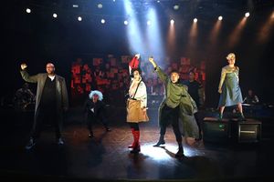 Kris Coleman, Savannah L. Jackson, Anthony Martinez-Briggs, Jamar Williams, and
Taysha Marie Canales in Passing Strange, directed by Tea Alagić at The Wilma Theater. Photo by Bill
Hebert. @ BroadwayWorld Kris Coleman, Savannah L. Jackson, Anthony Martinez-Briggs, Jamar Williams, and
Taysh Photo