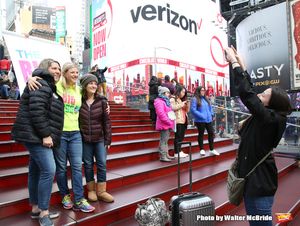 Laura Heywood with fellow huggers @ BroadwayWorld Laura Heywood with fellow huggers Photo