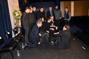 David Staller giving last minute directions to -Michael Raver, James Prendergast, And Photo