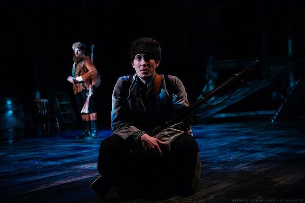 Michael Morrow Hammack as John Reed with (rear) Leif Norby as Robert McClellan.

 Photo