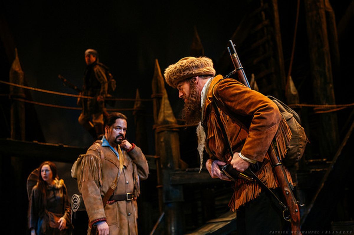 Front (L-R): Jimmy Garcia as Pierre Dorion and Leif Norby as Robert McClellan with members of the cast of 'Astoria: Part Two.'

 at 