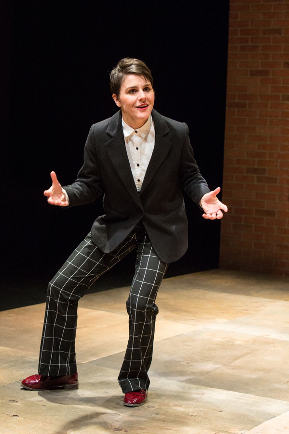 Profile Theatreâ€™s 2.5 Minute Ride by Lisa Kron featuring Allison Mickelson. Photo credit David Kinder. at 