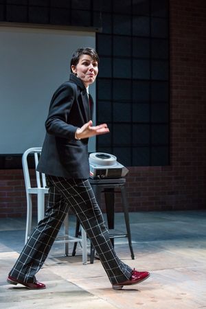 Profile Theatre’s 2.5 Minute Ride by Lisa Kron featuring Allison Mickelson. Photo credit David Kinder. @ BroadwayWorld Profile Theatre’s 2.5 Minute Ride by Lisa Kron featuring Allison Mickelson. Ph Photo
