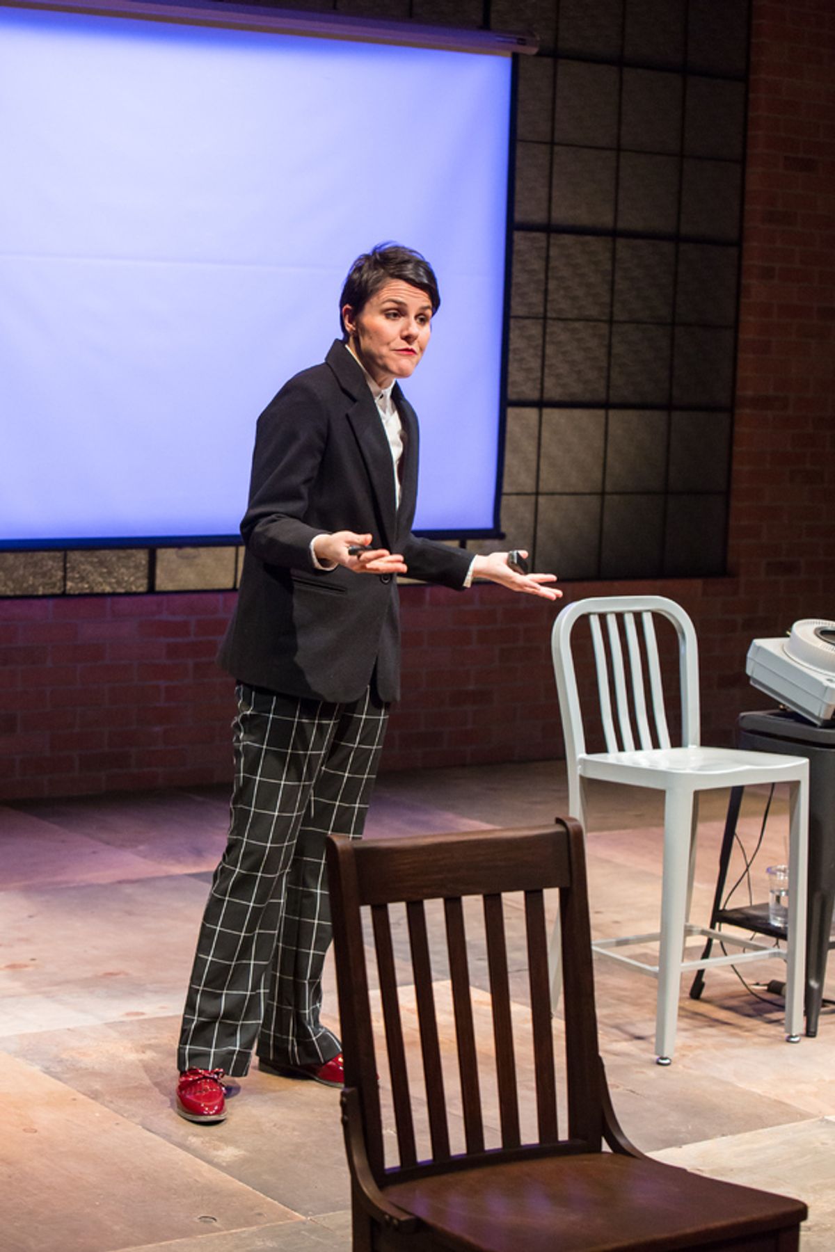 Profile Theatreâ€™s 2.5 Minute Ride by Lisa Kron featuring Allison Mickelson. Photo credit David Kinder. at 
