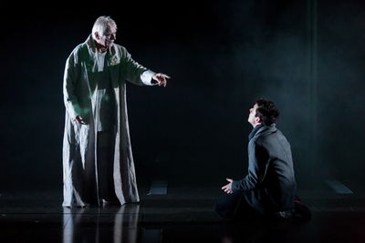 Keith Baxter and Michael Urie Photo