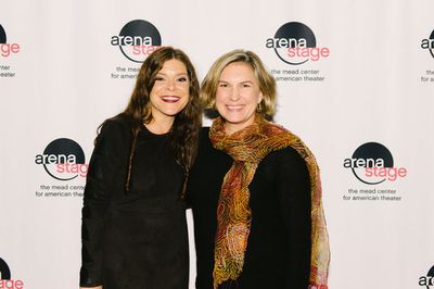 Playwright Mary Kathryn Nagle and Karen ZacarÃ­as at the opening night for Sovereig Photo