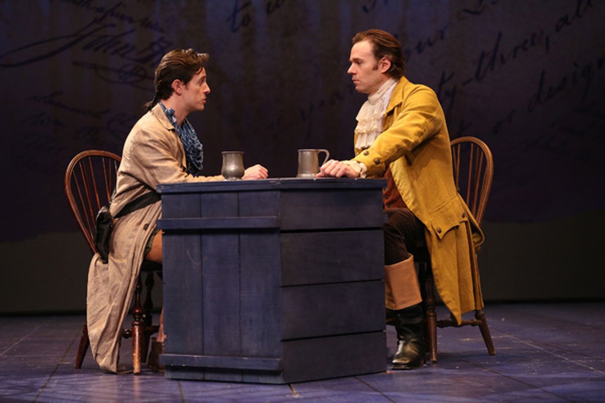Christopher Dinolfo as Christian and Michael Halling as Thomas Jefferson in the Fordâ€™s Theatre production of Timberlake Wertenbakerâ€™s â€"Jeffersonâ€™s Garden,â€ directed by Nataki Garrett. Photo by Carol Rosegg. 
  at 
