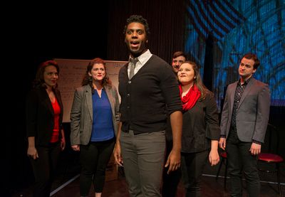 Dwayne Everett with (back, l to r) Carmen Fisher Risi, Elizabeth Rentfro, Timothy Swa Photo