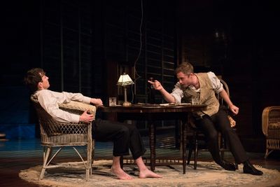 Matthew Beard as Edmund Tyrone and Rory Keenan as James Tyrone Jr Photo