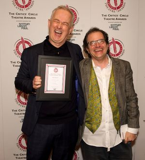 Best Director Dominic Cooke Follies) and presenter Matt Wolf Photo