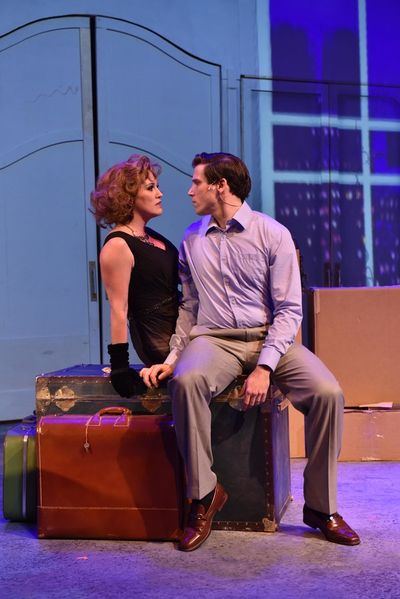 (L to R) Keely Vasquez and Jim DeSelm in MERRILY WE ROLL ALONG from Porchlight Music  Photo