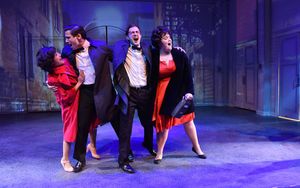 (L to R) Aja Wiltshire, Jim DeSelm, Matt Crowle and Neela Barron in MERRILY WE ROLL ALONG from Porchlight Music Theatre @ BroadwayWorld (L to R) Aja Wiltshire, Jim DeSelm, Matt Crowle and Neela Barron in MERRILY WE ROLL A Photo