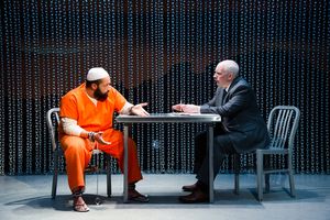 Ahmad Kamal (Malik) and MJ Casey (Bud Abramson) in the world premiere production of 4,380 NIGHTS at Signature Theatre. Photo by C Stanley Photography. @ BroadwayWorld Ahmad Kamal (Malik) and MJ Casey (Bud Abramson) in the world premiere production of 4 Photo