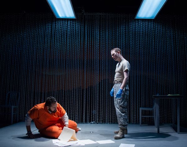 Ahmad Kamal (Malik) and Rex Daugherty (Luke) in the world premiere production of 4,38 Photo