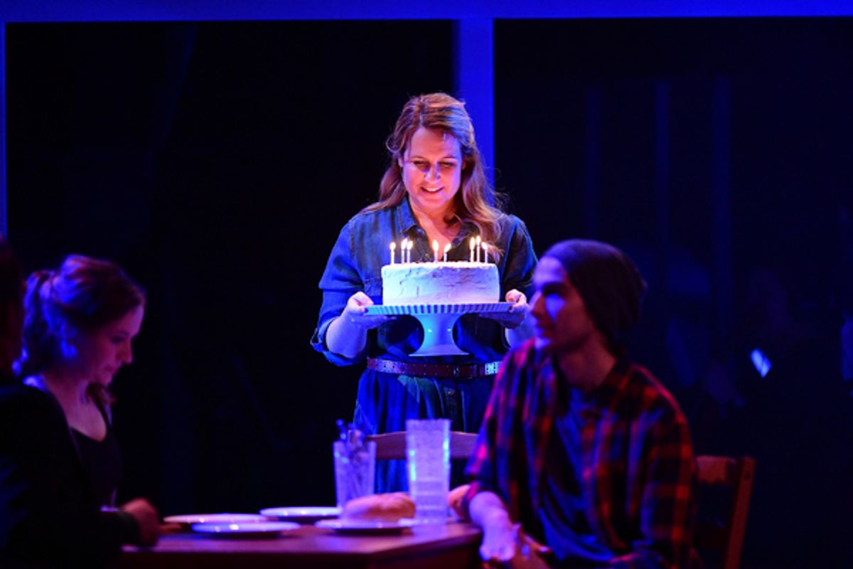 Krissy Fraelich as Diana, with Gabe's birthday cake at 