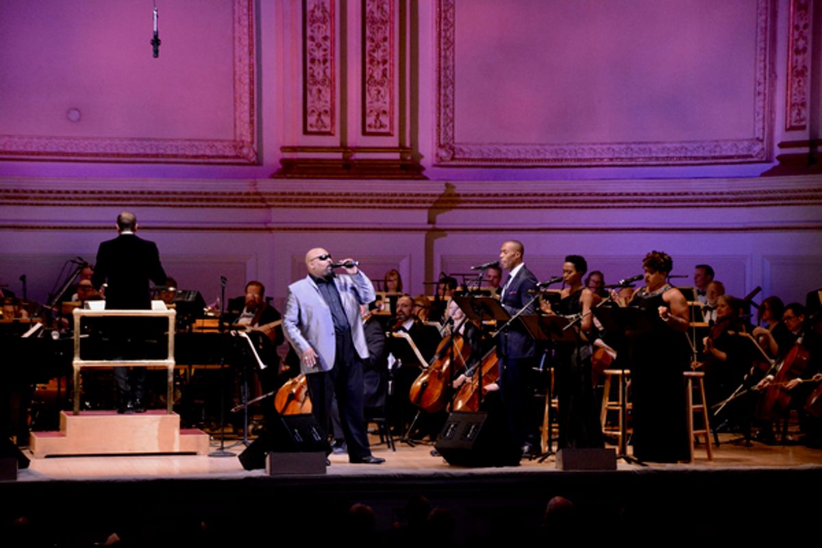 Steven Reineke, James Monroe Iglehart, James McElroy, Anastasia Talley and Crystal Monee Hall at 