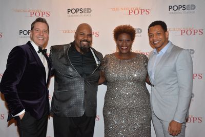 Steven Reineke, James Monroe Iglehart, Capathia Jenkins and Derrick Baskin Photo