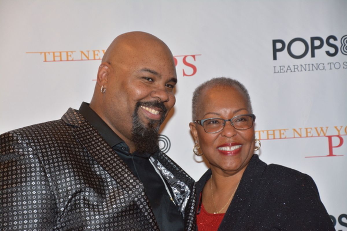 James Monroe Iglehart and his mom Sandra Kay Hill at 