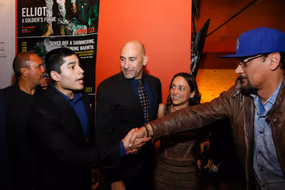 From left, cast members RubÃ©n Garfias, Peter Mendoza, Jason Manuel OlazÃ¡bal, Ca Photo