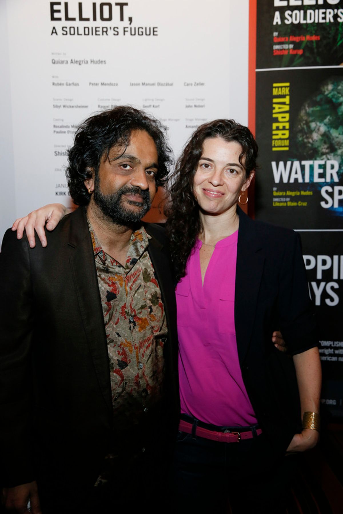 Director Shishir Kurup and playwright Quiara AlegrÃ­a Hudes attend the opening night performance of â€�"Elliot, A Soldierâ€™s Fugueâ€ at Center Theatre Group's Kirk Douglas Theatre on February 3, 2018, in Culver City, California. (Photo by Ryan Miller/Cap at 