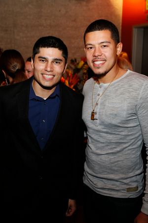 From left, cast member Peter Mendoza and Elliot Ruiz at the opening night performance of â€"Elliot, A Soldier’s Fugue†at Center Theatre Group's Kirk Douglas Theatre on February 3, 2018, in Culver City, California. (Photo by Ryan Miller/Capture Imagin @ BroadwayWorld From left, cast member Peter Mendoza and Elliot Ruiz at the opening night performance Photo