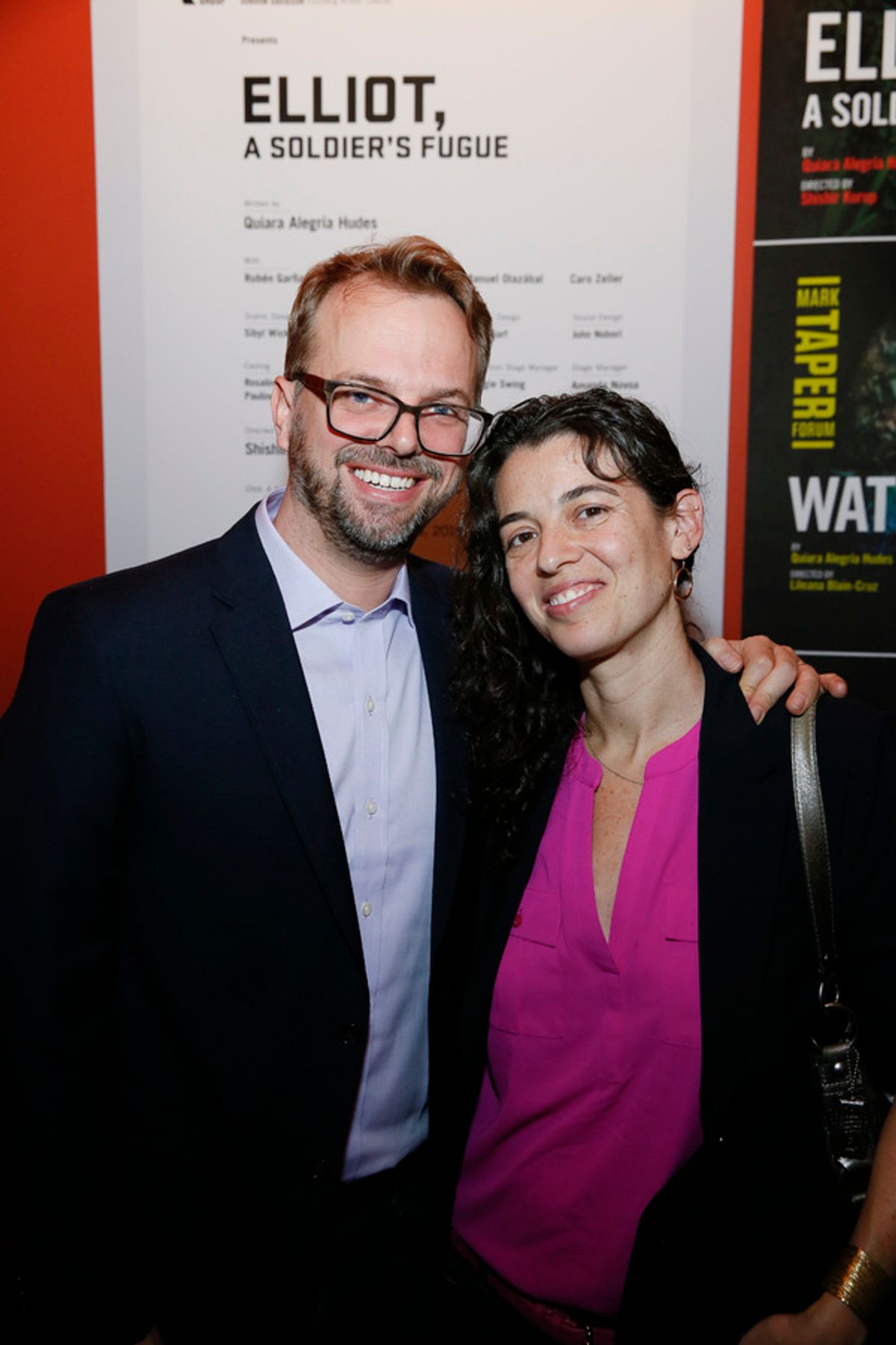 Ray Beauchamp and playwright Quiara AlegrÃ­a Hudes attend the opening night performance of â€œElliot, A Soldierâ€™s Fugueâ€ at Center Theatre Group's Kirk Douglas Theatre on February 3, 2018, in Culver City, California. (Photo by Ryan Miller/Capture Imag at 
