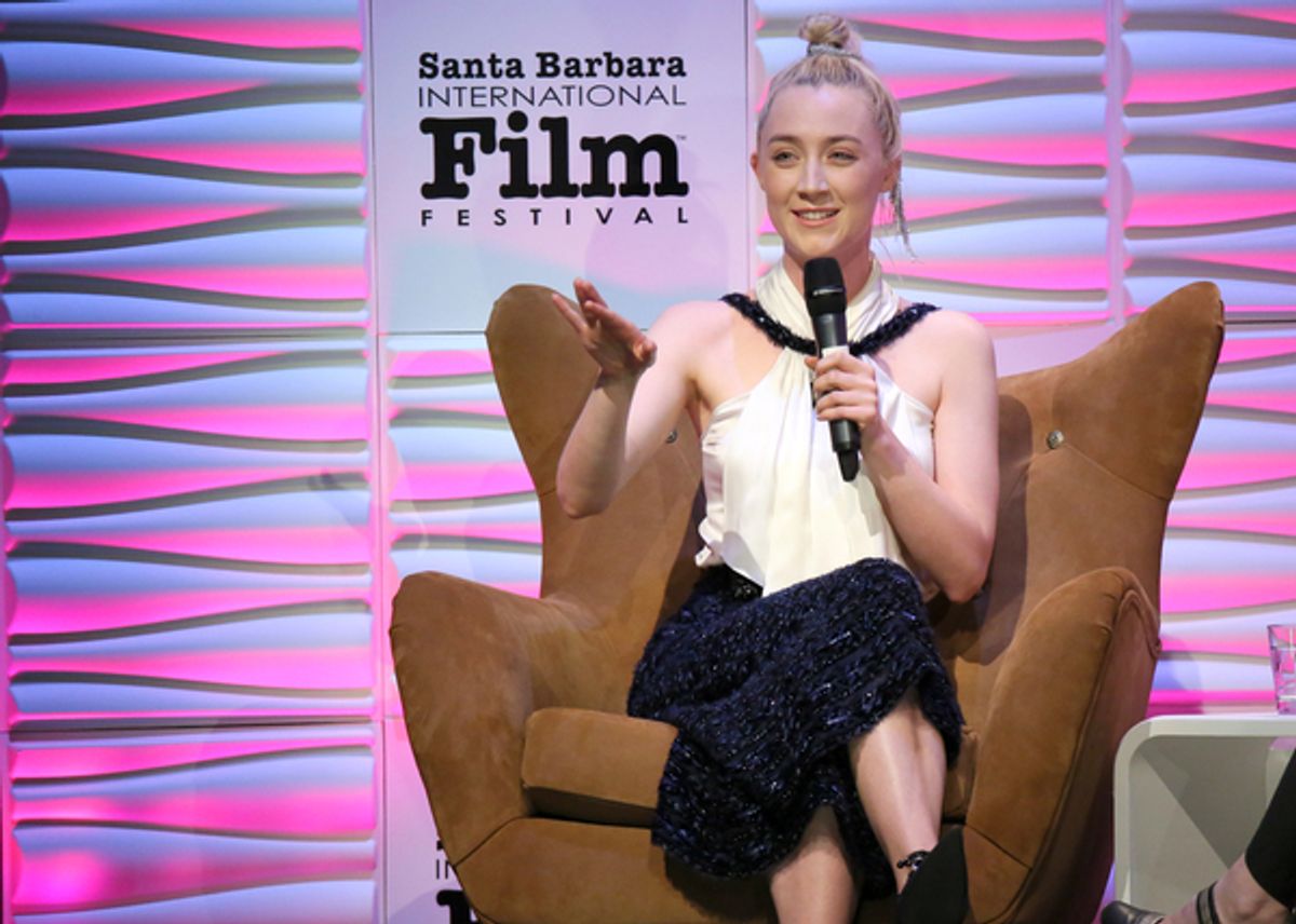 Actress Saoirse Ronan speaks onstage at the Santa Barbara Award Honoring Saoirse Ronan Presented By UGG during The 33rd Santa Barbara International Film Festival at Arlington Theatre on February 4, 2018 in Santa Barbara, California.  (Photo by Rebecca Sap at 