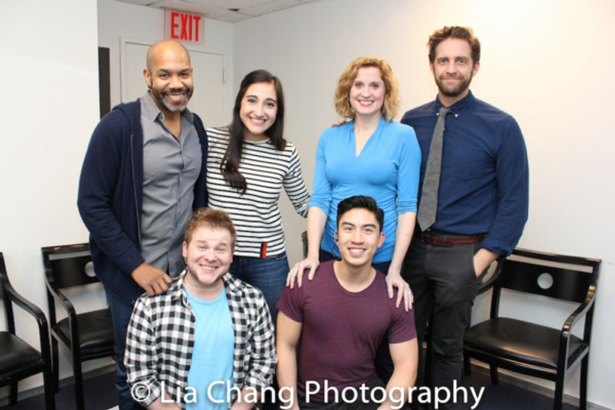 (Front Row) F. Michael Haynie, Devin Ilaw; (Back Row)
Darius de Haas, Krystina Alabado, Christiane Noll and Colin Hanlon
 at 