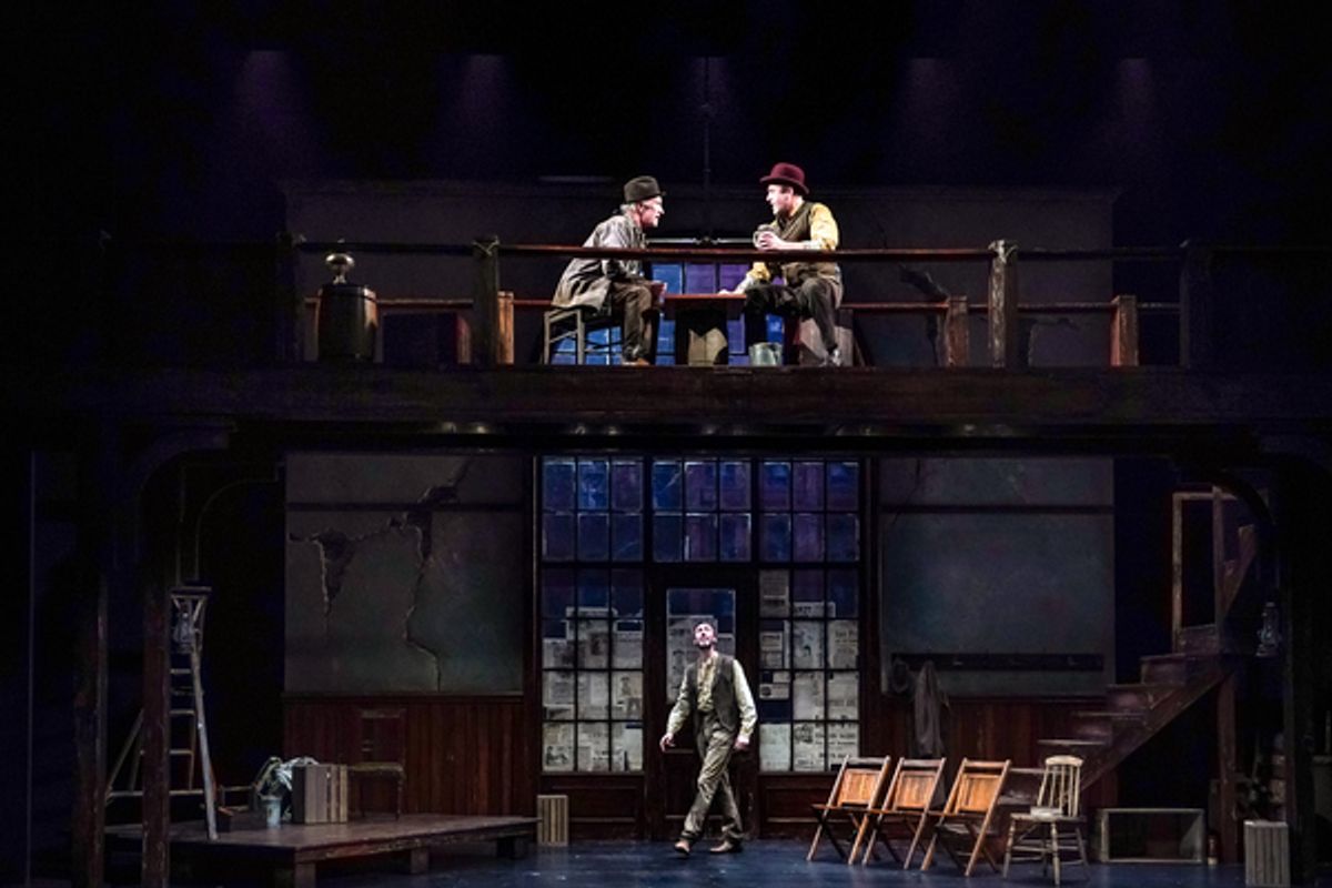 R. Hamilton Wright (Per) and Allen Fitzpatrick (Pekka) above and Christopher McLinden (Henning) below in Seattle Repertory Theatreâ€™s Ibsen in Chicago. Photo by Alan Alabastro at 
