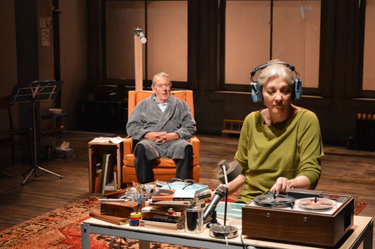 Carla Spindt as Maggie 2 and Will Marchetti as Walter 2 in REEL TO REEL at Magic Theatre. Photo by Julie Haber at 