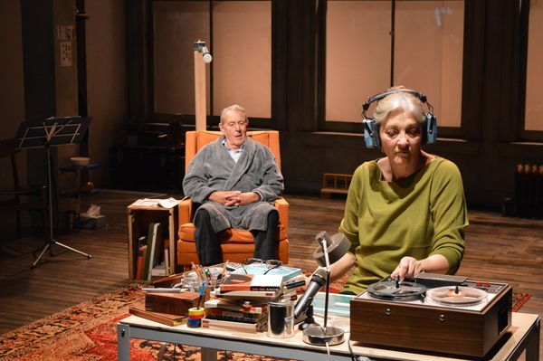 Carla Spindt as Maggie 2 and Will Marchetti as Walter 2 in REEL TO REEL at Magic Thea Photo