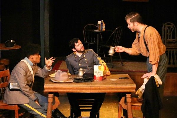 Stephanie Mattos (Leah), David Coupe (Cal), and Eric Lindahl (Tom) Photo