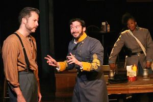 Eric Lindahl (Tom), David Coupe (Cal), and Stephanie Mattos (Leah) @ BroadwayWorld Eric Lindahl (Tom), David Coupe (Cal), and Stephanie Mattos (Leah) Photo