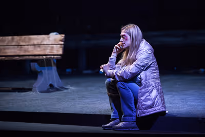 Marin Ireland stars in "Ironbound" at the Geffen Playhouse. Photo by Chris Whitaker.
 Photo