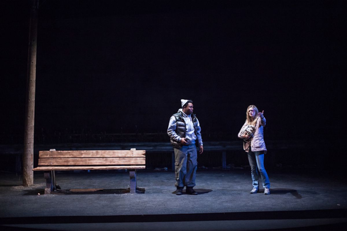 Marcel Spears and Marin Ireland star in 'Ironbound' at the Geffen Playhouse. Photo by Chris Whitaker.

 at 