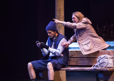 Christian Camargo and Marin Ireland star in "Ironbound" at the Geffen Playhouse. Phot Photo