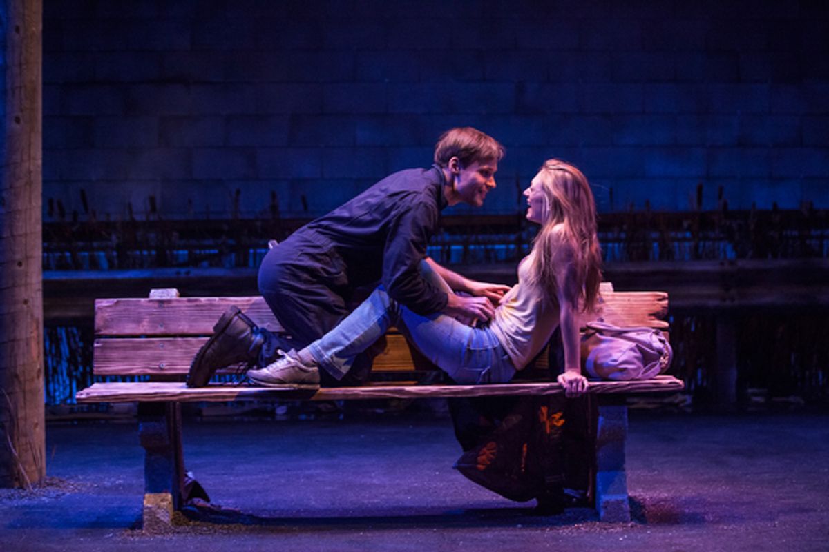 Josiah Bania and Marin Ireland star in 'Ironbound' at the Geffen Playhouse. Photo by Chris Whitaker. at 