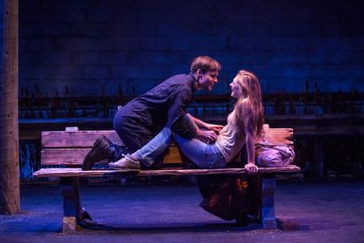 Josiah Bania and Marin Ireland star in "Ironbound" at the Geffen Playhouse. Photo by  Photo