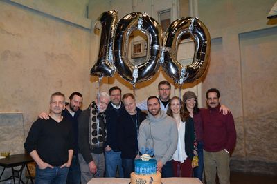 Tony Shaloub and Katrina Lenk and the Creative Team Photo