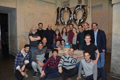 Tony Shaloub and Katrina Lenk and The Band's Visit Cast Photo