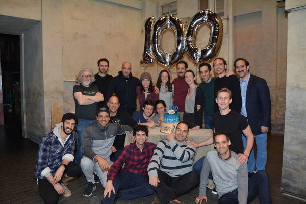 Tony Shaloub and Katrina Lenk and The Band's Visit Cast Photo