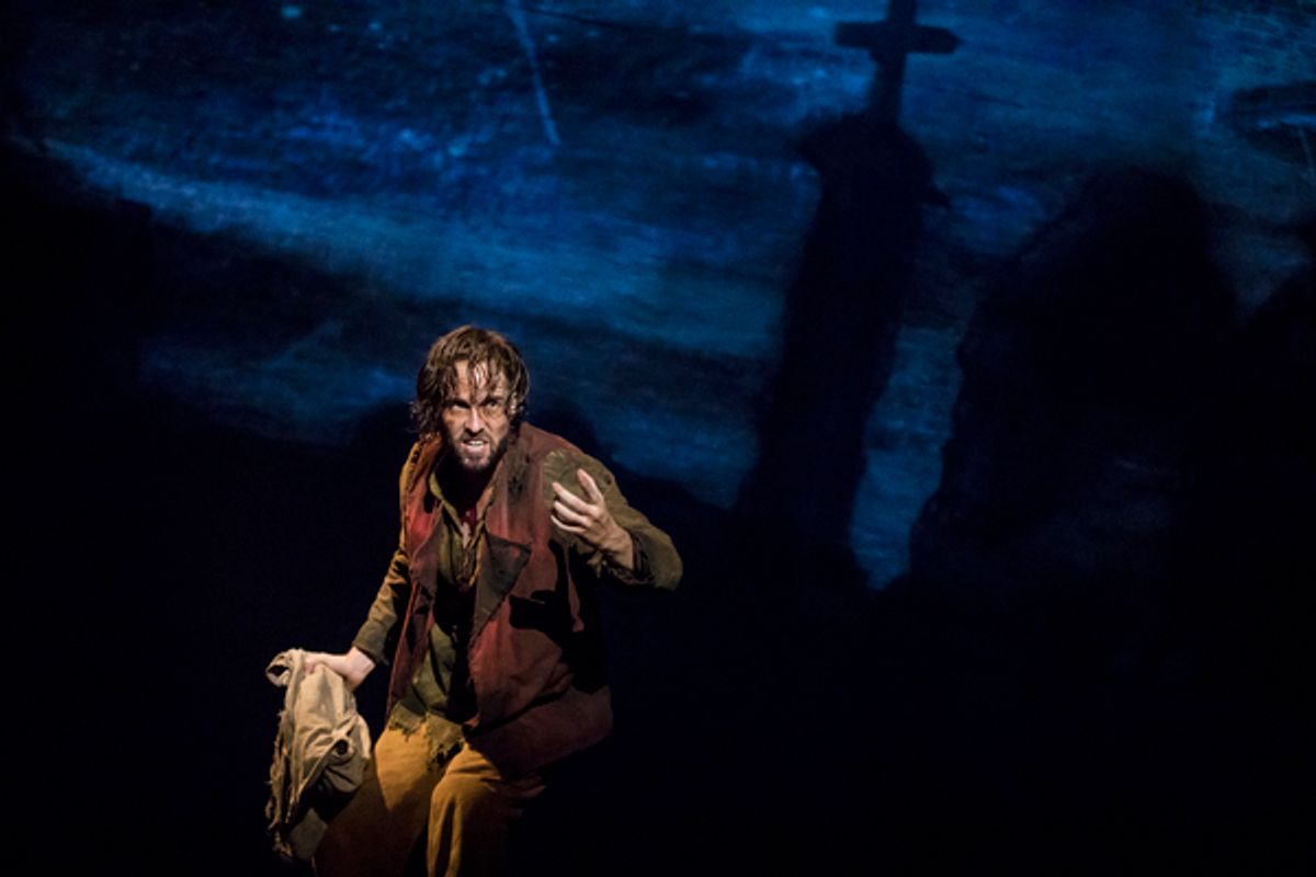 Nick Cartell as â€˜Jean Valjeanâ€™ in the national tour of LES MISÃ‰RABLES. Photo by Matthew Murphy. at 