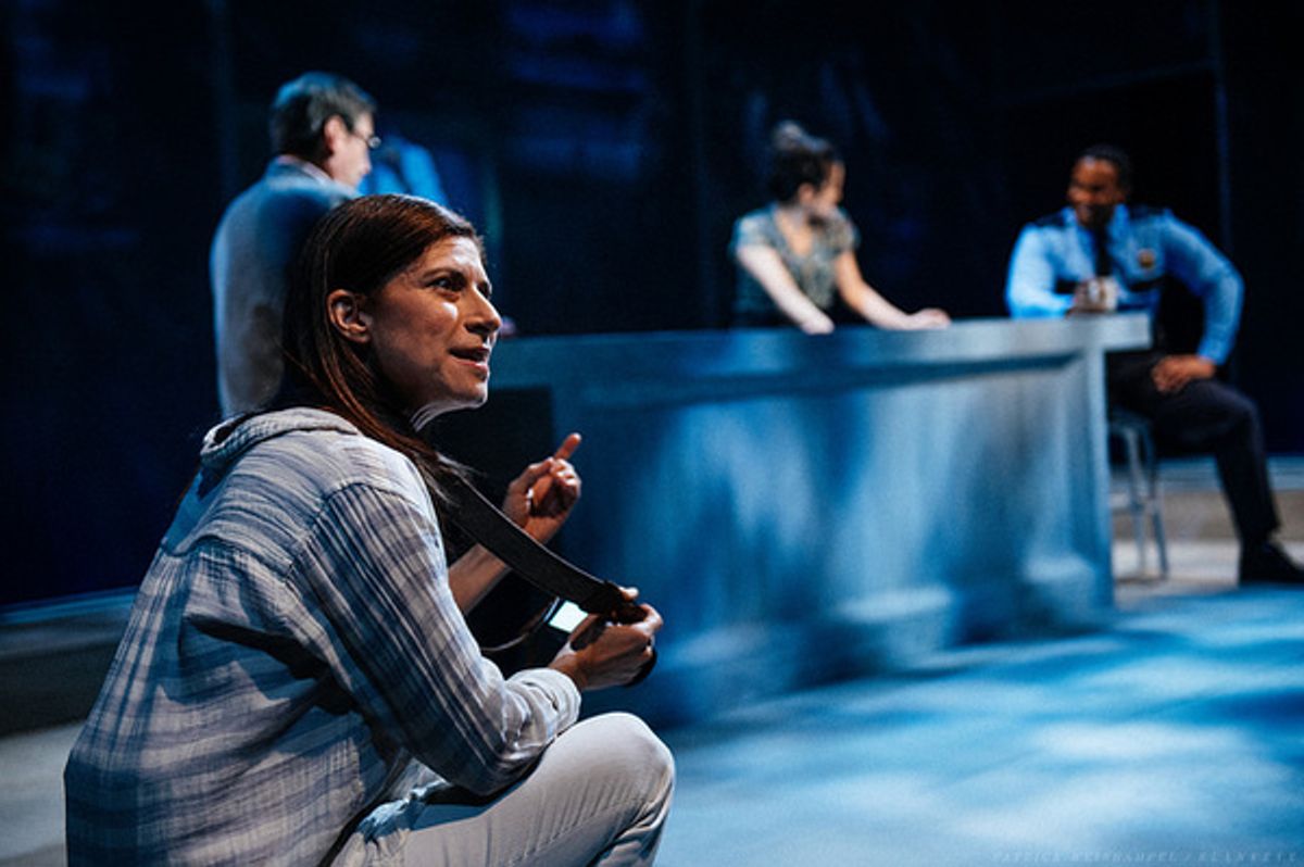 L-R: Lena Kaminsky as The Photographer, John D. Haggerty as The Perfume Maker, Tina Chilip as The Waitress and Ryan Vincent Anderson as The Policeman in 'Kodachrome' at The Armory.

 at 
