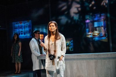 L-R: Tina Chilip as The Librarian, John D. Haggerty as The Perfume Maker and Lena Kam Photo