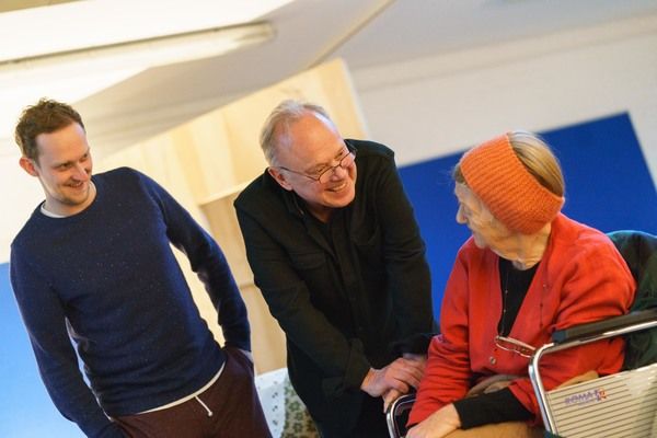Leo Bill (Michael), Jonathan Coy (Geoffrey) & Sandra Voe (Ida) Photo